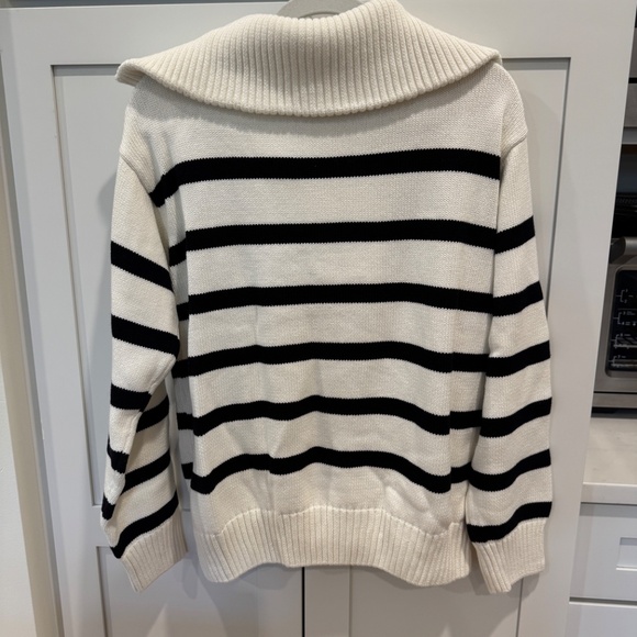 English Factory Striped Knit Zip Pullover - Picture 7 of 7